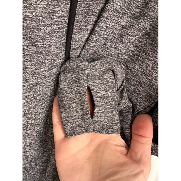 Beyond Yoga Cropped Hoodie Gray Black Thumbhole Long Sleeve Athletic Women's S - Picture 3 of 4